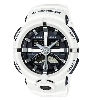 G-SHOCK 城市運動的新設計運動限量休閒腕錶-白-GA-500-7A