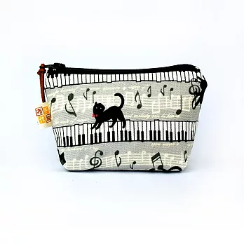 布風手作|鋼琴黑貓小收納袋