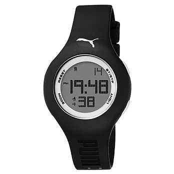 PUMA 跳色韻律 PU錶帶 運動時尚腕錶-黑/40mm