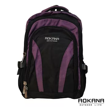 AOKANA奧卡納 護脊輕量防潑水電腦後背包 (紫X黑) 68-026