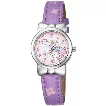 【HELLO KITTY】美樂蒂可愛蝴蝶結俏皮手錶 (紫 KT050LWVV)
