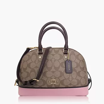 【COACH 多種背法】PVC / 肩背 / 斜背兩用包(小款)_卡其粉