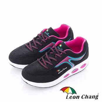 Leon Chang(女) - 形色之間 厚底健康舒適休閒運動鞋 - 粉裡黑35黑