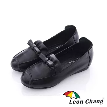 Leon Chang(女) - 蝴蝶單飛 內增高單結娃娃鞋 - 輕盈黑23黑