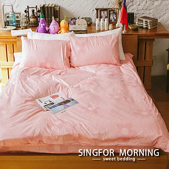 幸福晨光《雲裳仙子》雙人三件式100%精梳棉床包枕套組