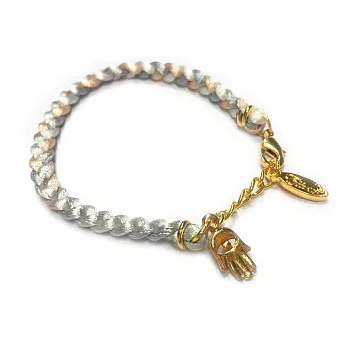 ETTIKA 美國品牌 幸運小手掌 銀灰玫瑰粉色 幸運編織手鍊 可調式手圍