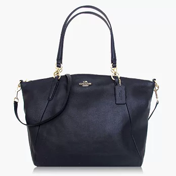 【COACH 多種背法】皮革 / 肩背 / 斜背兩用包_深藍