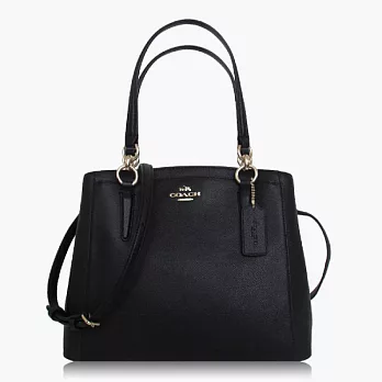 【COACH 多種背法】皮革 / 肩背 / 斜背兩用包(小款)_黑色