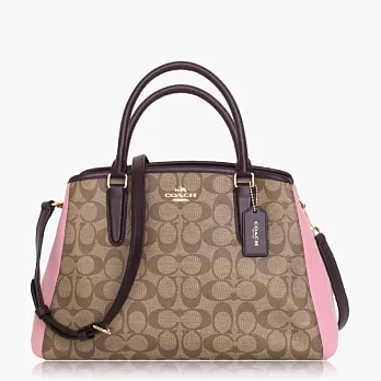 【COACH 多種背法】PVC / 肩背 / 斜背兩用包_卡其粉
