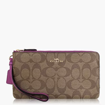 【COACH 攜帶便利】PVC / 晚宴包 / 手拿包(大款)_卡其紫