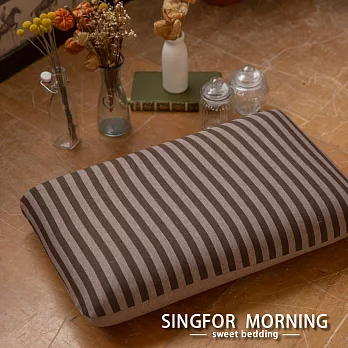 【幸福晨光】簡約樸調100%針織棉釋壓記憶枕(3色任選)咖