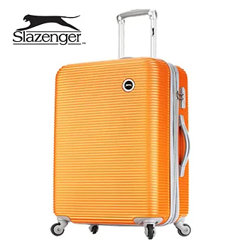 【Slazenger 史萊辛格】24吋 珠光橫條紋 行李箱/拉桿箱/登機箱 (陽光橘)24吋