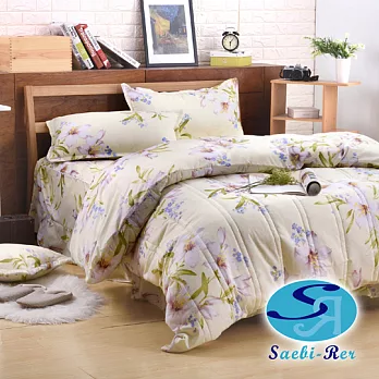 【Saebi-Rer-花曜漫舞】台灣製活性柔絲絨雙人六件式床罩組