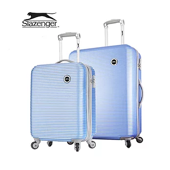 【Slazenger 史萊辛格】20+24吋 珠光橫條紋 行李箱/拉桿箱/登機箱 (紐約藍)其他
