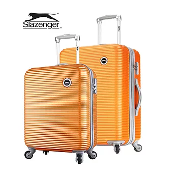 【Slazenger 史萊辛格】20+24吋 珠光橫條紋 行李箱/拉桿箱/登機箱 (陽光橘)其他