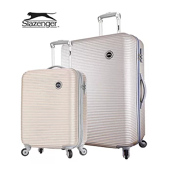 【Slazenger 史萊辛格】20+28吋 珠光橫條紋 行李箱/拉桿箱/登機箱 (香檳金)其他