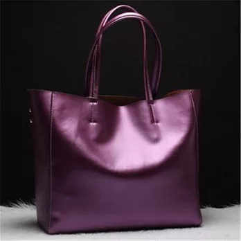 【O-ni O-ni】韓版真皮珠光紐約側肩包JDL-6-170紫色