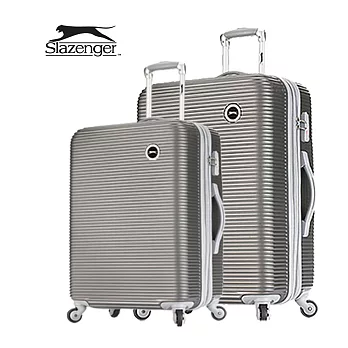 【Slazenger 史萊辛格】2ˋ4+28吋 珠光橫條紋 行李箱/拉桿箱/登機箱 (紳士灰)其他