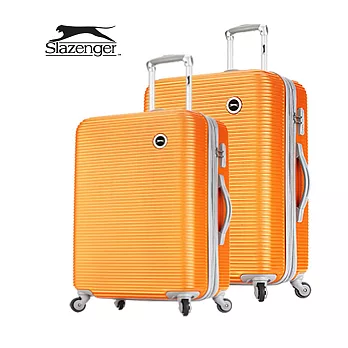 【Slazenger 史萊辛格】24+28吋 珠光橫條紋 行李箱/拉桿箱/登機箱 (陽光橘)其他