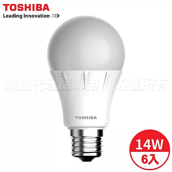 TOSHIBA東芝 14W 全電壓 LED球泡燈 白/黃光 6入白光