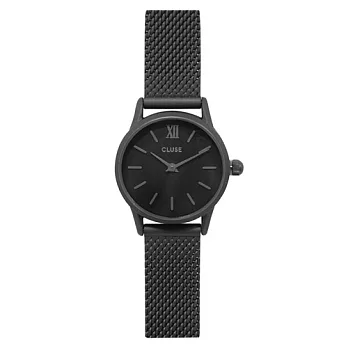 CLUSE荷蘭精品手錶VEDETTE黑色系列 黑色錶盤/黑色金屬錶帶24mm