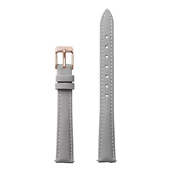 CLUSE荷蘭精品手錶 灰色皮革玫瑰金錶扣替換錶帶/12mm