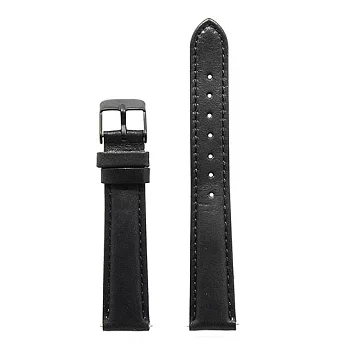 CLUSE荷蘭精品手錶 黑色皮革黑色錶扣替換錶帶/16mm