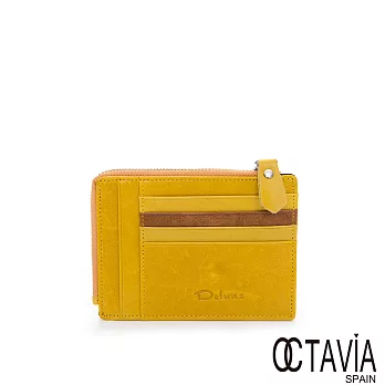 OCTAVIA 真皮 - 喬治亞 油蠟牛皮多層次萬用卡片夾 - 芥黃