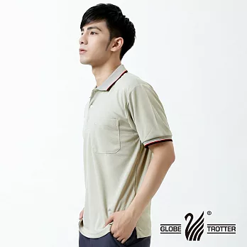 【遊遍天下】MIT台灣製男款清爽抗UV吸濕排汗休閒POLO衫(S002)M淺灰