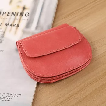 【SoLoMon原創設計皮件】呼啦啦皮革小卡夾零錢包燈光紅