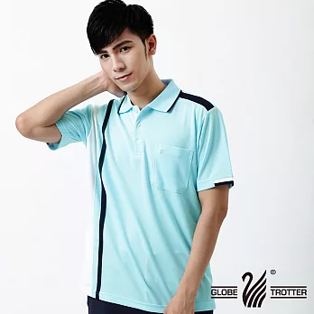 【遊遍天下】MIT台灣製男款抗UV涼爽吸濕排汗機能POLO衫(SV031)2XL水藍