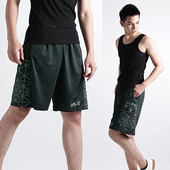 【遊遍天下】MIT台灣製男款時尚休閒運動短褲(P121)M黑/灰