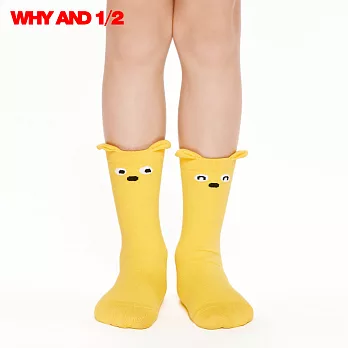 WHY AND 1/2 襪子 中筒襪 經典普普熊表情襪07黃色
