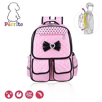 Perrito 貝瑞童「公主寶貝」核心護脊兒童書包-粉紅粉紅