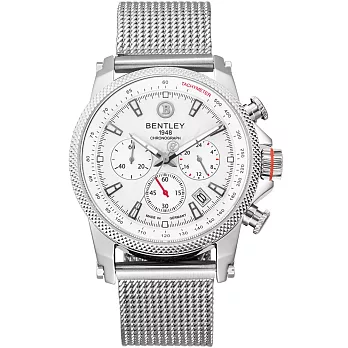 【BENTLEY】賓利 RACING系列 競速美學計時手錶 (銀 BL1694-10WWI-M)