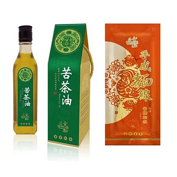 100%純釀冷壓苦茶油1瓶+手感麵線1包