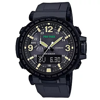 CASIO PROTREK 戶外雄兵登山運動豪邁型腕錶-黑框-PRG-600Y-1