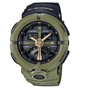 G-SHOCK 色彩再進化城市運動的新設計運動限量休閒腕錶-橄欖綠-GA-500P-3A