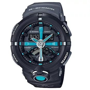 G-SHOCK 色彩再進化城市運動的新設計運動限量休閒腕錶-黑+藍-GA-500P-1A