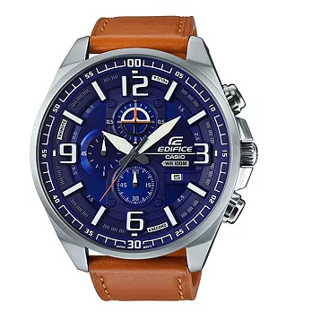 CASIO EDIFICE 海底雷達網優質時尚運動腕錶-藍面-EFR-555L-2A