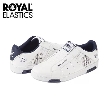【Royal Elastics】男-Icon Racing Series 休閒鞋-白/藍/網格Logo(02064-053)US8白