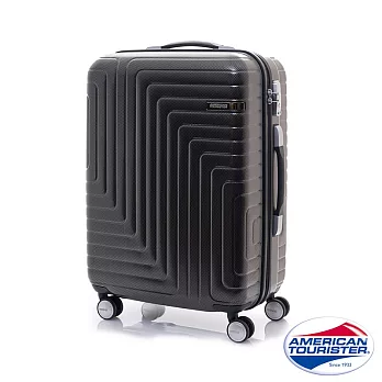 AT美國旅行者 24吋Dartz立體折線飛機輪硬殼TSA行李箱(霧面黑)