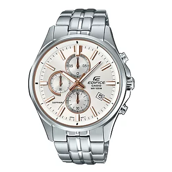 CASIO EDIFICE 正義俠客傳優質時尚運動計時腕錶-白-EFB-530D-7A