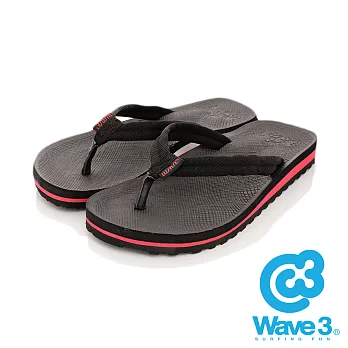 WAVE 3 (男) -雙層ORO 織帶人字厚底休閒夾腳拖鞋 - US7紅底黑