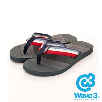 WAVE 3 (男) -彩虹織帶 舒活人字夾腳休閒拖鞋 -US7紅白藍
