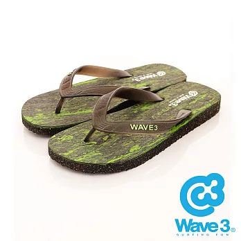 WAVE 3 (男) -衝浪 潑彩輕量防水人字夾腳拖鞋 -US7彩綠