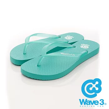 WAVE 3 (女) 彈力果凍 基本款素色人字夾腳拖鞋 -US5水亮綠