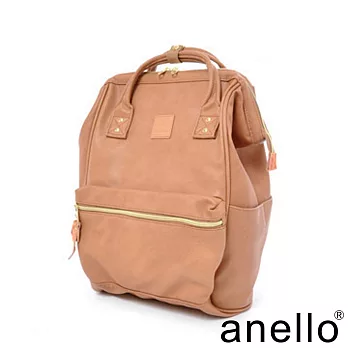【日本正版anello】輕質皮革口金後背包《奶茶駝色 PI》 L尺寸