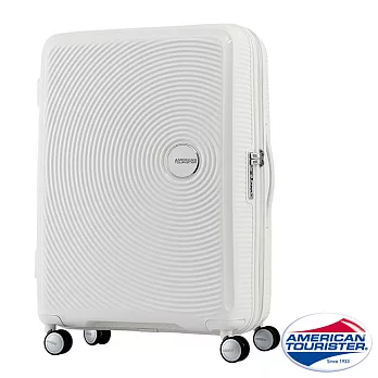 AT美國旅行者 30吋Curio立體唱盤刻紋硬殼可擴充TSA行李箱(白)