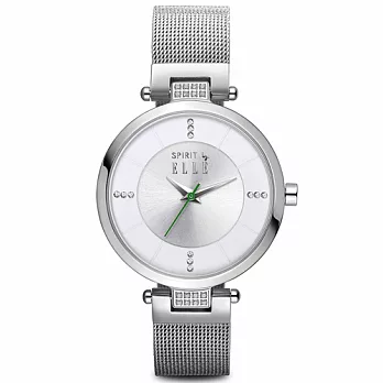 ELLE 典雅簡約晶鑽米蘭時尚腕錶-白/34mm